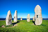 Skulpturenpark, Menhires von Manolo Paz, La Coruna, Galicien, Spanien, Europa