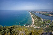 View from Monte Circeo, Circeo National Park, Sabaudia, Latina, Lazio, Italy, Europe