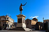 Catalani Square, Statue of Don John of Austria, Messina, Sicily, Italy, Mediterranean, Europe