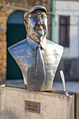 Monument of Andrea Camilleri, Punta Secca, Santa Croce Camerina, Ragusa, Sicily, Italy, Mediterranean, Europe