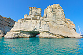 Kleftiko rock formations, Kleftiko, Milos Island, Cyclades Islands, Greek Islands, Greece, Europe