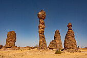 Al Gharameel, sandstone towers, near Al Ula, North West Saudi Arabia, Middle East