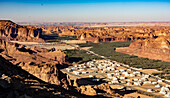 Al Ula, seen from Harrate viewpoint, North West Saudi Arabia, Middle East