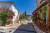 View of clock tower of Greek Orthodox Church, Theologos, Thassos, Aegean Sea, Greek Islands, Greece, Europe