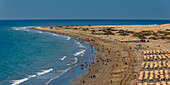 Beach of Playa del Ingles with Maspalomas Sand Dunes, Gran Canaria, Canary Islands, Spain, Atlantic, Europe