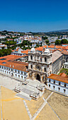 Aerial of the Monastery of Alcobaca, UNESCO World Heritage Site, Alcobaca, Oeste, Portugal, Europe