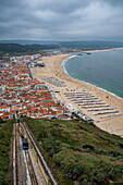 Blick über die Stadt Nazare, Oeste, Portugal, Europa