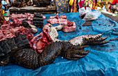 Crocodile meat for sale, Mbandaka, Equateur province, Democratic Republic of Congo, Africa