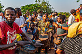 Village welcomes foreigner, Tshikapa, Kasai, Democratic Republic of Congo, Africa