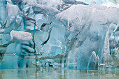 Glacial iceberg detail from ice calved off the South Sawyer Glacier in Tracy Arm, Southeast Alaska, Pacific Ocean, United States of America, North America