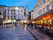 Pavement restaurant in Peoples Square, Split, Croatia, Europe