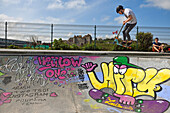 Skatepark am Meer, Dieppe, Departement Seine-Maritime, Region Normandie, Frankreich, Europa