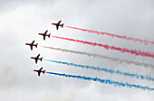 Red arrows aerial display (aerobatics) team, Silverstone, England, United Kingdom, Europe