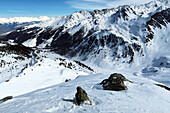 Blick in Richtung Siviez, Wallis, Schweiz, Europa