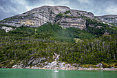 Waterfall at Potter glacier, Tierra del Fuego, Chile, South America