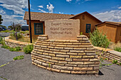 The welcome sign for Desert View Point on the east side of Grand Canyon South Rim, UNESCO World Heritage Site, Arizona, United States of America, North America