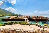 Far view of entrance to the Bay of Bones Museum, Ohrid, Macedonia, Europe