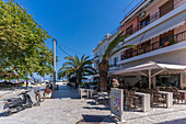 View of restaurant and cafes in Thassos Town, Thassos, Aegean Sea, Greek Islands, Greece, Europe