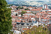 View of the city center of Saint-Etienne from the Colline (hill) de Tardy, Saint-Etienne, Loire department, Auvergne-Rhone-Alpes region, France, Europe