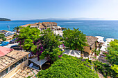 Blick auf Faliraki Korfu in Korfu Stadt, Korfu, Ionisches Meer, Griechische Inseln, Griechenland, Europa