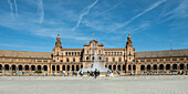 Detail of the Plaza de Espana, an architectural ensemble and largest building of the Ibero-American Exposition of 1929, Maria Luisa Park, Seville, Andalusia, Spain, Europe