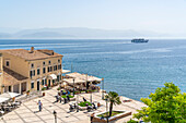 Blick auf Faliraki Korfu in Korfu Stadt, Korfu, Ionisches Meer, Griechische Inseln, Griechenland, Europa