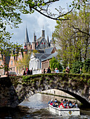 Kanal und Architekturdetail, Brügge, UNESCO-Weltkulturerbe, Belgien, Europa