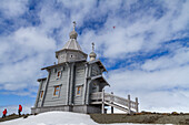 Ansichten der Dreifaltigkeitskirche auf der russischen Forschungsstation Belingshausen, Antarktis, Südlicher Ozean, Polargebiete