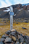 Die Überreste des Lagers, in dem Fridtjof Nansen 1895-96 mit Hjalmar Johansen überwinterte, Franz Josef Land, Russland, Arktischer Ozean, Eurasien