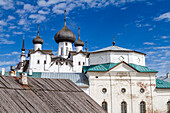 A view of the Russian Orthodox Solovetsky Monastery founded in 1436 by two monks on Bolshoy Island, UNESCO World Heritage Site, Onega Bay, Arkhangel Oblast, Russia, Arctic, Europe