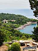 Blick vom Fort Roral auf Lokrum, Kroatien, Europa