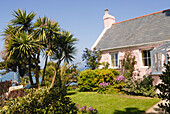 Cottage's garden, Herm island, Bailiwick of Guernsey, British Crown dependency, English Channel, Europe