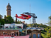 T1 Avio Ride at the Tibidabo Amusement Park, Mount Tibidabo, Barcelona, Catalonia, Spain, Europe