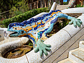 Mosaic Salamander, Park Guell, UNESCO World Heritage Site, Barcelona, Catalonia, Spain, Europe