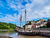 Blick über den Fluss Avon auf die Clifton-Hängebrücke, Bristol, England, Vereinigtes Königreich, Europa