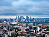 Blick auf Canary Wharf, London, England, Vereinigtes Königreich, Europa