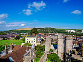 Castle Gate (Barbican), Blick von oben, Lewes, East Sussex, England, Vereinigtes Königreich, Europa