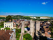 Castle Gate (Barbican), Blick von oben, Lewes, East Sussex, England, Vereinigtes Königreich, Europa