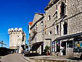 Turm Zakrejan in der Altstadt, Stadt Korcula, Kroatien, Europa