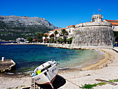 Großer Gouverneursturm und Altstadt, Stadt Korcula, Kroatien, Europa