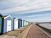 Strandhütten in Brightlingsea, Essex, England, Vereinigtes Königreich, Europa