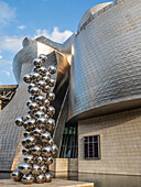 Tall Tree and the Eye, eine Skulptur von Anish Kapoor, vor dem Guggenheim-Museum, Bilbao, Baskenland, Spanien, Europa