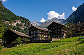 Traditionelle ländliche Architektur in den italienischen Alpen am Monte Rosa, Alagna Valsesia, Piedont, Italien, Europa