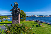 Blick auf das Bygdoy WW II Marine-Ehrenmal im Fram Museum, Bygdoynesveien, Oslo, Norwegen, Skandinavien, Europa