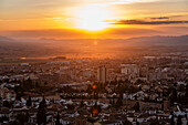 Warm vibrant sunset above the city of Granada, Andalusia, Spain, Europe