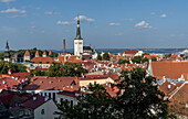 Views of old historical and traditional buildings, Old Town, UNESCO World Heritage Site, in central Tallinn, Estonia, Europe