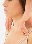 Woman Receiving a Thai Yoga Massage, Close-up View