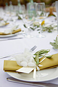 Wedding Table Setting with Jordan Almonds