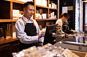 Saleswoman in a chocolate shop