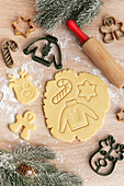 Christmas baking, gingerbread biscuits